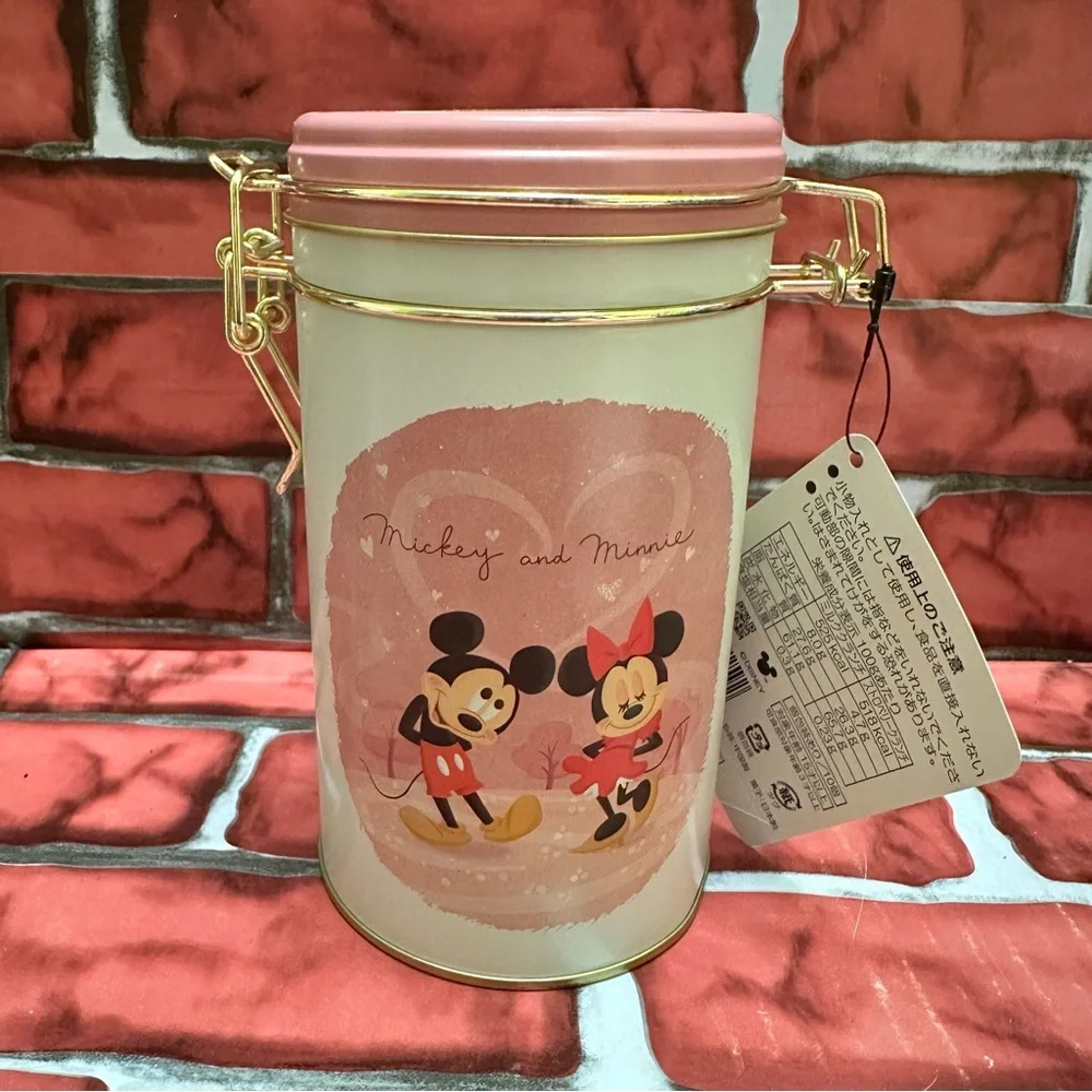 Disney Universal Studios Tokyo Japan Mickey and Minnie Mouse Pink Storage Jar
